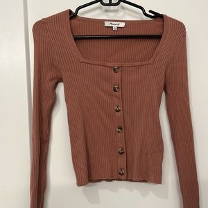 NWOT Madewell Square neck crop cardigan top size XS